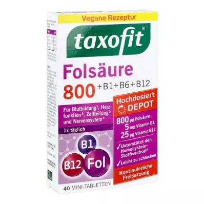 Taxofit folio rūgštis 800 depo tablečių (40 vnt.)