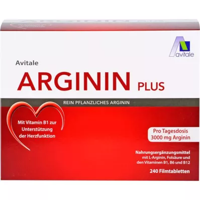 ARGININ PLUS Vitaminas B1+B6+B12+Folio rūgštis plėvele dengtos tabletės, 240 vnt