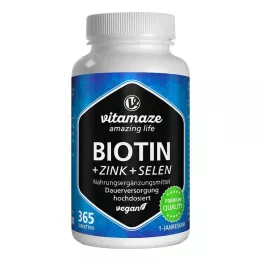 BIOTIN 10 mg didelės dozės+cinko+seleno tabletės, 365 vnt