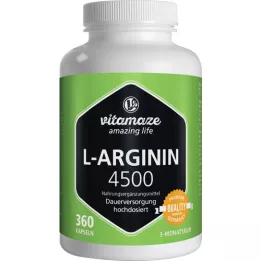 L-ARGININ HOCHDOSIERT 4500 mg kapsulės, 360 vnt