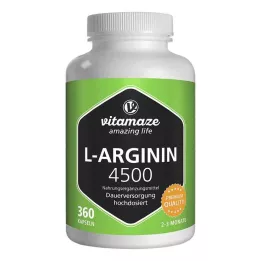 L-ARGININ HOCHDOSIERT 4500 mg kapsulės, 360 vnt