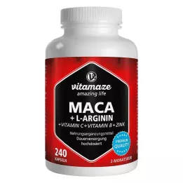MACA 4:1 didelės dozės + L-arginino kapsulės, 240 kapsulių