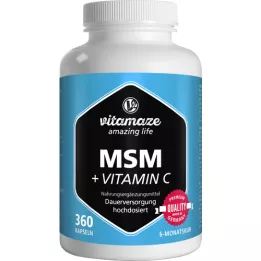MSM HOCHDOSIERT+ Vitaminas C kapsulės, 360 kapsulių