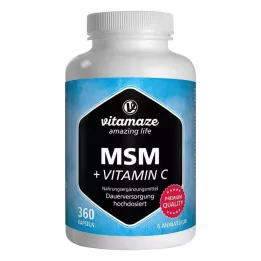 MSM HOCHDOSIERT+ Vitaminas C kapsulės, 360 kapsulių