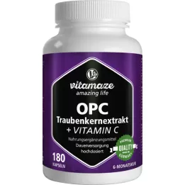 OPC TRAUBENKERNEXTRAKT didelės dozės + vitamino C kapsulės, 180 vnt