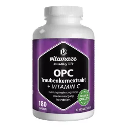OPC TRAUBENKERNEXTRAKT didelės dozės + vitamino C kapsulės, 180 vnt