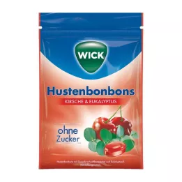 WICK Laukinės vyšnios &amp; Eukaliptų saldainiai be cukraus Btl, 72 g