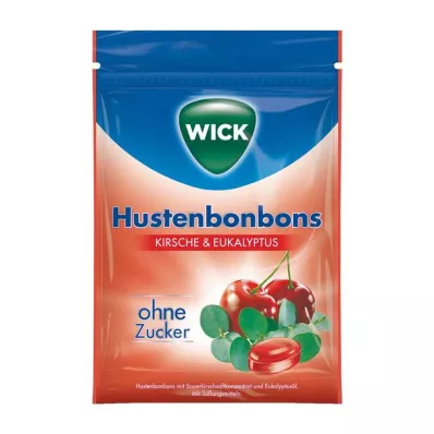 WICK Laukinės vyšnios &amp; Eukaliptų saldainiai be cukraus Btl, 72 g