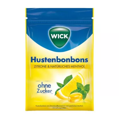 WICK Citrina &amp; natūralūs mentoliniai saldainiai be cukraus, 72 g