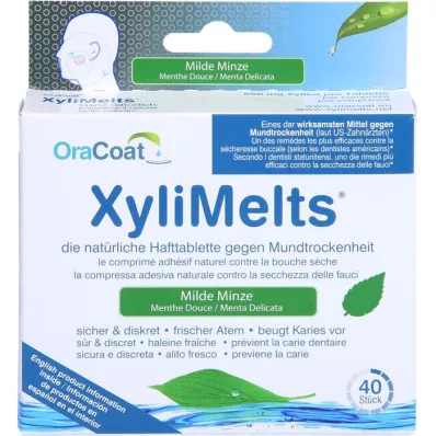 ORACOAT XyliMelts lipnios tabletės švelniai mėtų spalvos, 40 vnt