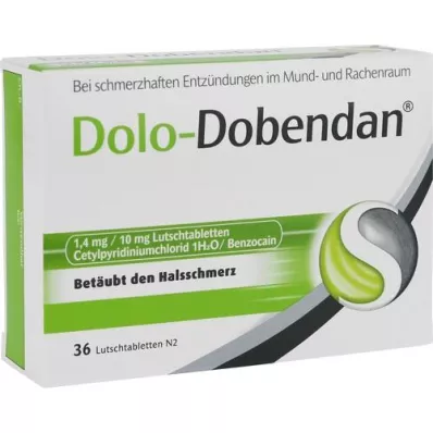 DOLO-DOBENDAN 1,4 mg/10 mg pastilės, 36 vnt