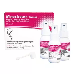 MINOXICUTAN Moterų 20 mg/ml purškalas, 3X60 ml