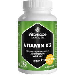 VITAMIN K2 200 μg didelės dozės veganiškos tabletės, 180 vnt
