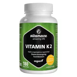VITAMIN K2 200 μg didelės dozės veganiškos tabletės, 180 vnt