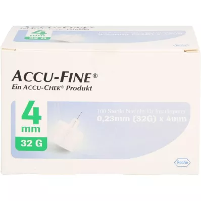 ACCU FINE sterilios adatos insulino rašikliams 4 mm 32 G, 100 vnt