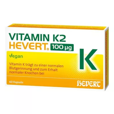 VITAMIN K2 HEVERT 100 μg kapsulės, 60 vnt