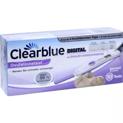 CLEARBLUE Ovuliacijos testas pažengęs &amp; skaitmeninis, 10 vnt