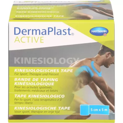 DERMAPLAST Aktyvioji kineziologinė juosta 5 cmx5 m, mėlyna, 1 vnt