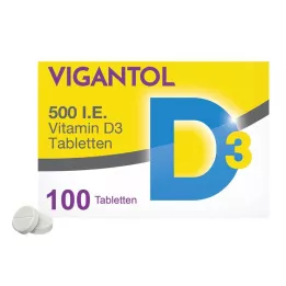 VIGANTOL 500 I.U. vitamino D3 tabletės, 100 kapsulių