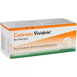 CETIRIZIN Vividrin 10 mg plėvele dengtos tabletės, 100 vnt