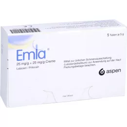 EMLA 25 mg/g + 25 mg/g kremo + 12 Tegaderm pleistrų, 5X5 g