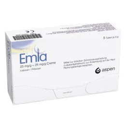 EMLA 25 mg/g + 25 mg/g kremo + 12 Tegaderm pleistrų, 5X5 g