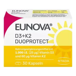 EUNOVA DuoProtect D3+K2 1000 I.U./80 μg kapsulės, 30 vnt
