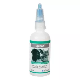 EPIBAC šarminis ausų valymo tirpalas šunims ir katėms, 100 ml