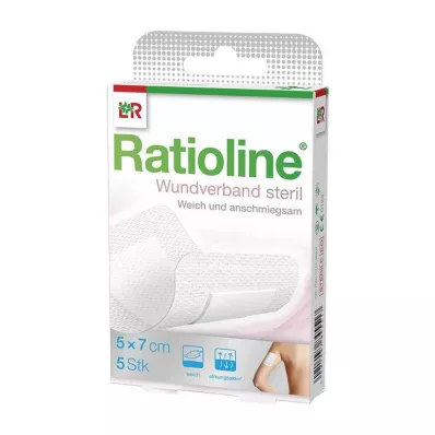 RATIOLINE Žaizdos tvarstis 7x5 cm sterilus, 5 vnt