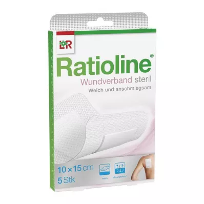 RATIOLINE Žaizdos tvarstis 15x10 cm sterilus, 5 vnt RATIOLINE Žaizdos tvarstis 15x10 cm sterilus, 5 vnt