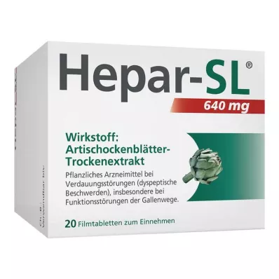 HEPAR-SL 640 mg plėvele dengtos tabletės, 20 vnt