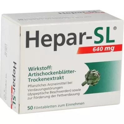 HEPAR-SL 640 mg plėvele dengtos tabletės, 50 vnt