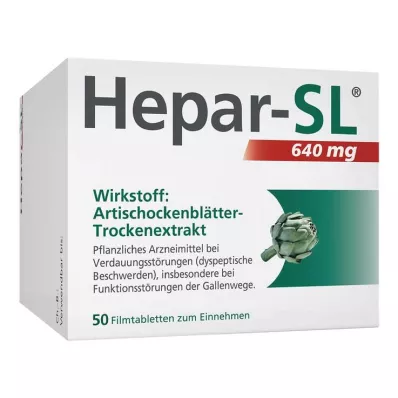 HEPAR-SL 640 mg plėvele dengtos tabletės, 50 vnt
