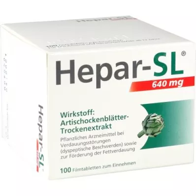 HEPAR-SL 640 mg plėvele dengtos tabletės, 100 vnt