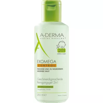 A-DERMA EXOMEGA CONTROL Valomasis gelis 2in1, 200 ml