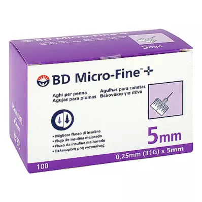 BD MICRO-FINE+ Adatos 0,25x5 mm, 100 vnt