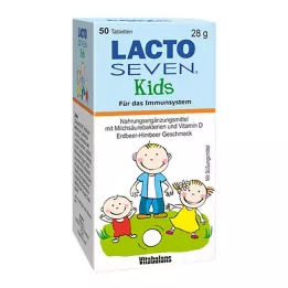 LACTO SEVEN Vaikiškos braškių ir aviečių skonio tabletės, 50 vnt