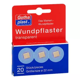 GOTHAPLAST 2,2 cm permatomas žaizdų tinkas, 20 vnt