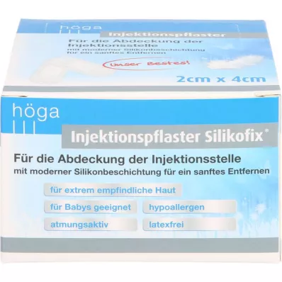 INJEKTIONSPFLASTER Silikofix 2x4 cm Höga, 100 vnt