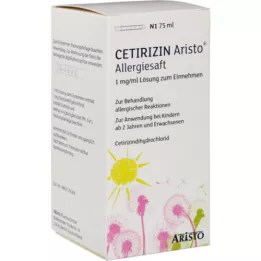 CETIRIZIN Aristo sultys nuo alergijos 1 mg/ml geriamasis tirpalas, 75 ml