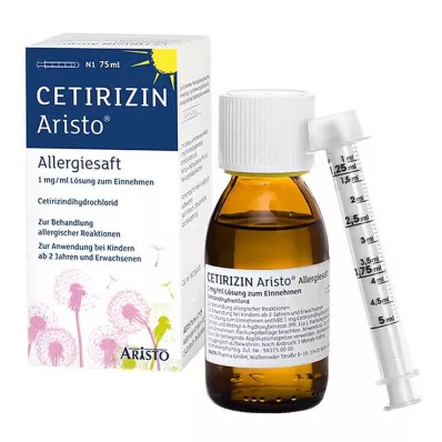 CETIRIZIN Aristo sultys nuo alergijos 1 mg/ml geriamasis tirpalas, 75 ml