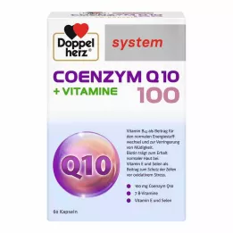 DOPPELHERZ Kofermentas Q10 100+vitaminų sistemos kapsulės, 60 kapsulių