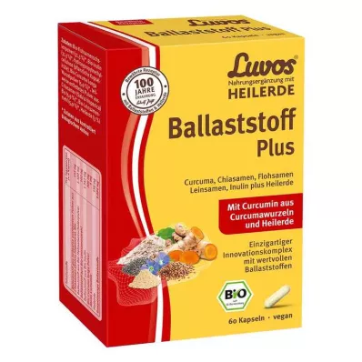 Luvos Healing Clay Organic Fiber Plus kapsulės, 60 vnt