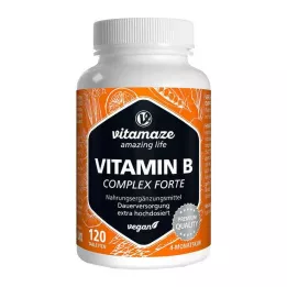 VITAMIN B COMPLEX papildomos didelės dozės veganiškos tabletės, 120 vnt