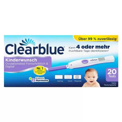 Clearblue Ovulation Test Advanced & Digital, 20 vnt Clearblue Ovulation Test Advanced & Digital, 20 vnt