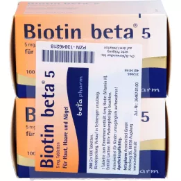 BIOTIN BETA 5 tabletės, 200 vnt