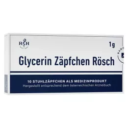 GLYCERIN ZÄPFCHEN Rösch 1 g nuo vidurių užkietėjimo, 10 vnt