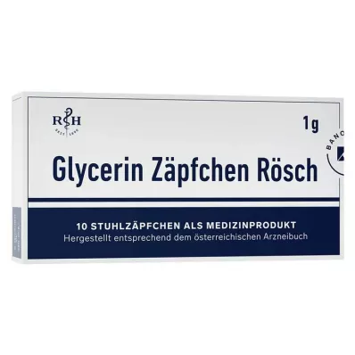 Glicerino žvakutės Rösch 1 g nuo vidurių užkietėjimo, 10 vnt