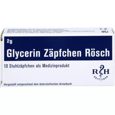 GLYCERIN ZÄPFCHEN Rösch 2 g nuo vidurių užkietėjimo, 10 vnt