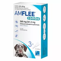 AMFLEE combo 268/241,2mg Lsg.z.Auf.f.Hunde 20-40kg, 3 vnt